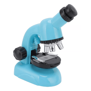 Microscópio Infantil 100X 400X 1200X Biologico Portatil Azul