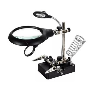 Solda Suporte de lupa com luz LED profissional, Jacaré Clipe, Braçadeira Mão Amiga, Ferramentas de reparo de solda