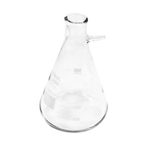 Frasco Kitazato Vidro Boro 3.3 C/ Saída Superior 2000ml - Cx/ 2 unidades