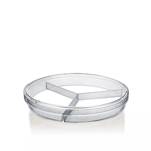 Placa de Petri 90x15mm 3 Div/3 Compartimentos Estéril Descartável, Material Ps, Pct C/ 10und