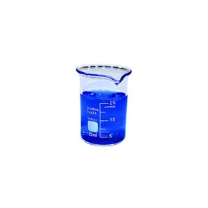 Bequer Forma Baixa 25ml Graduado Vidro Boro 3.3 - CX/ 12 un