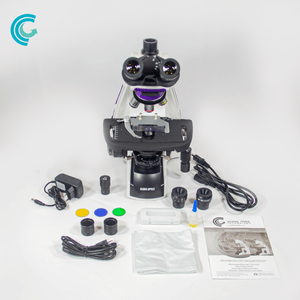 Microscopio Trinocular Otica Infinita Planacromatico Led Aumento 2000x com Câmera Digital para Microscópio 2MP CMOS